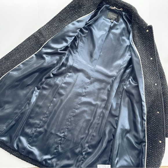 NEW J.Crew Lady Coat in Shimmer Tweed Black XXS - Picture 4 of 11